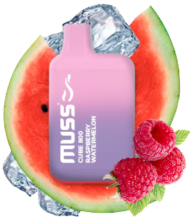 Vapeador Desechable Muss Cube 800 Usos Con Nicotina 2% Sabor Raspberry Watermelon / Frambuesa Sanda